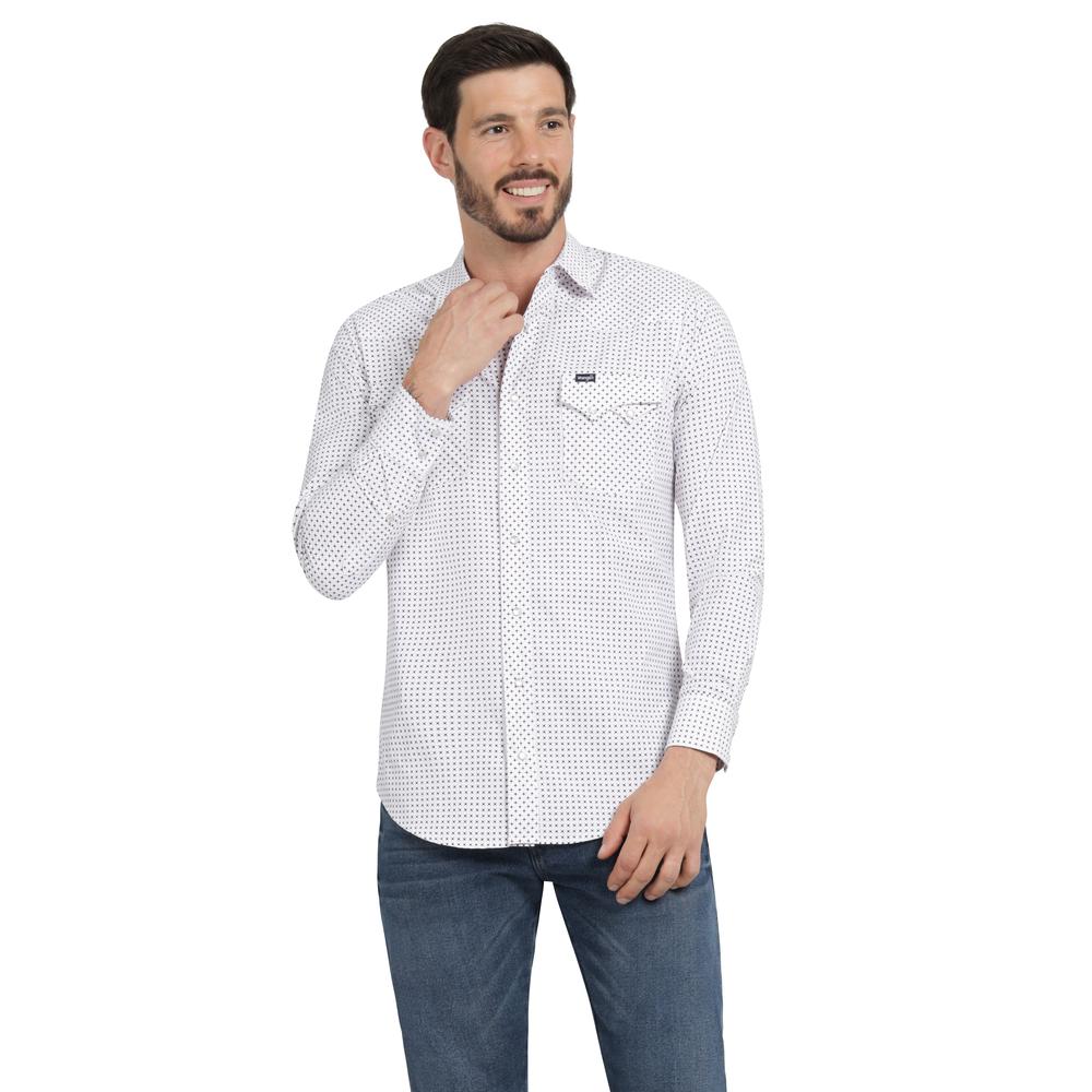 Foto 2 pulgar | Camisa Vaquera Hombre Wrangler Slim Fit Manga Larga 344 Blanco