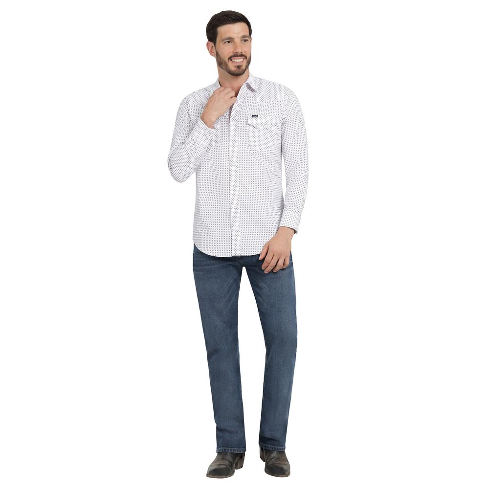 Foto 5 pulgar | Camisa Vaquera Hombre Wrangler Slim Fit Manga Larga 344 Blanco