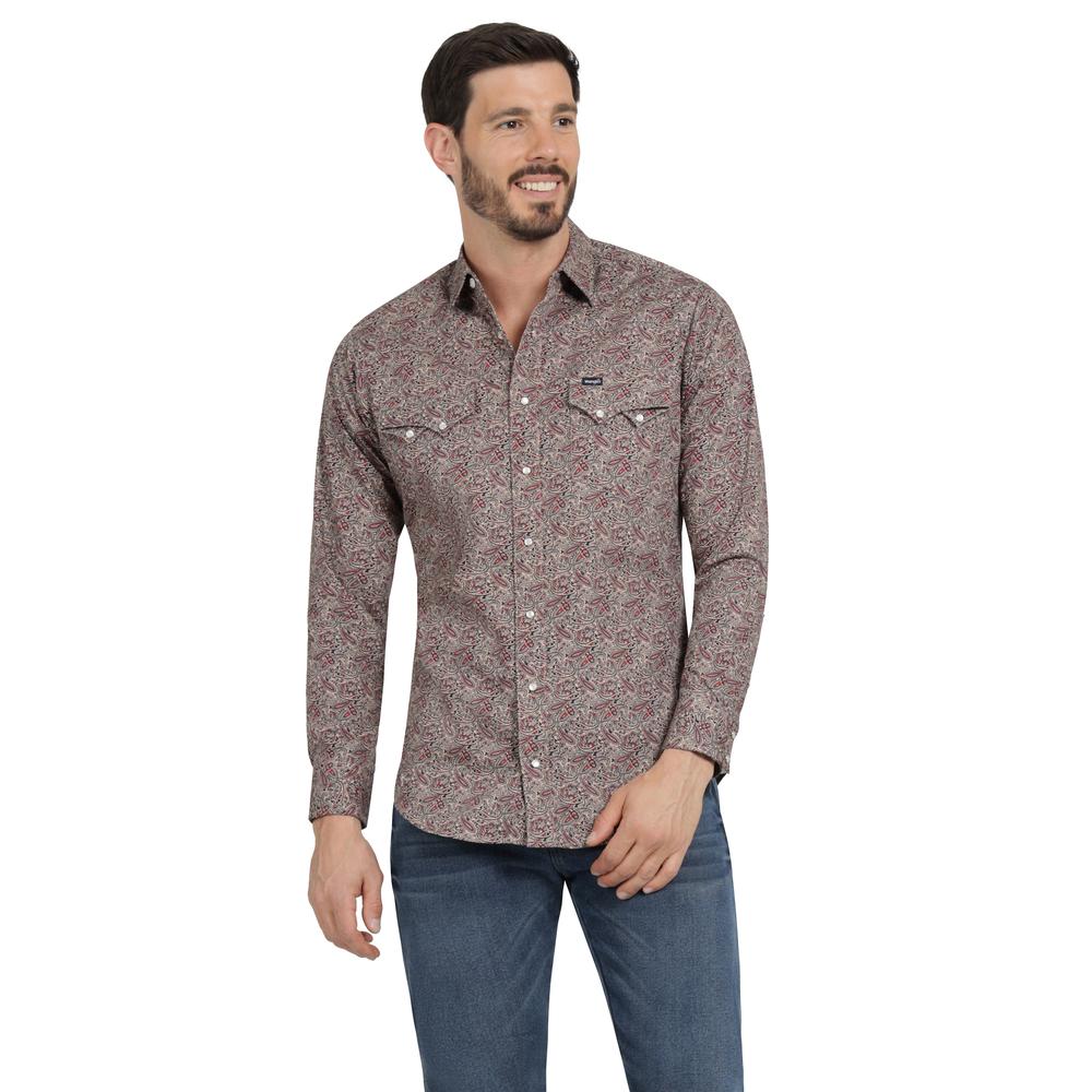 Foto 2 pulgar | Camisa Vaquera Hombre Wrangler Slim Fit Manga Larga 371 Beige