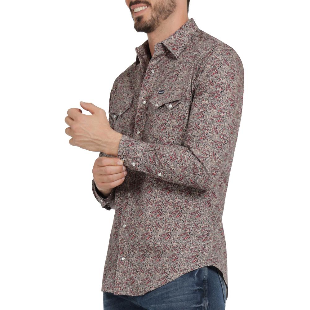 Foto 6 pulgar | Camisa Vaquera Hombre Wrangler Slim Fit Manga Larga 371 Beige