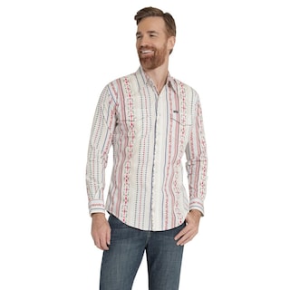 Foto 1 | Camisa Vaquera Hombre Wrangler Regular Fit Manga Larga 364 Blanco