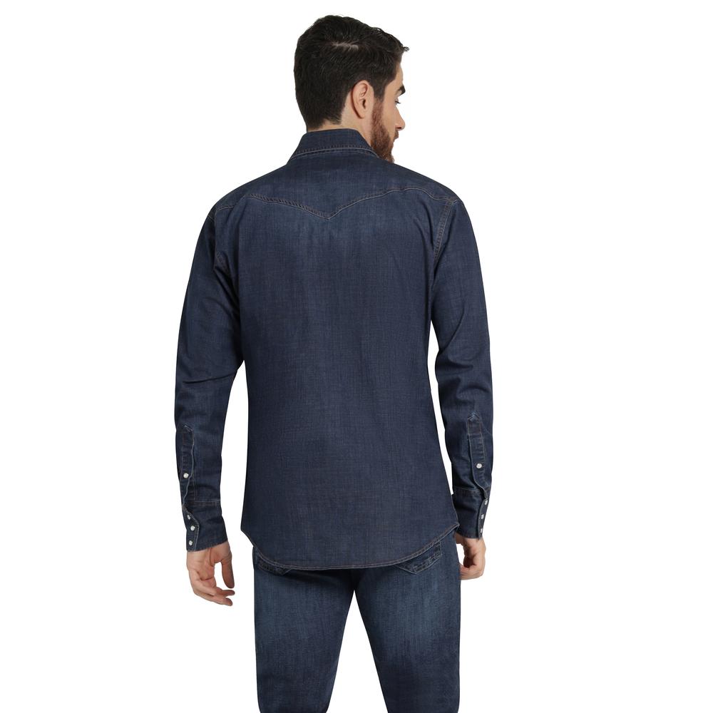 Foto 4 pulgar | Camisa Vaquera Hombre Wrangler Regular Fit Manga Larga 376 Azul