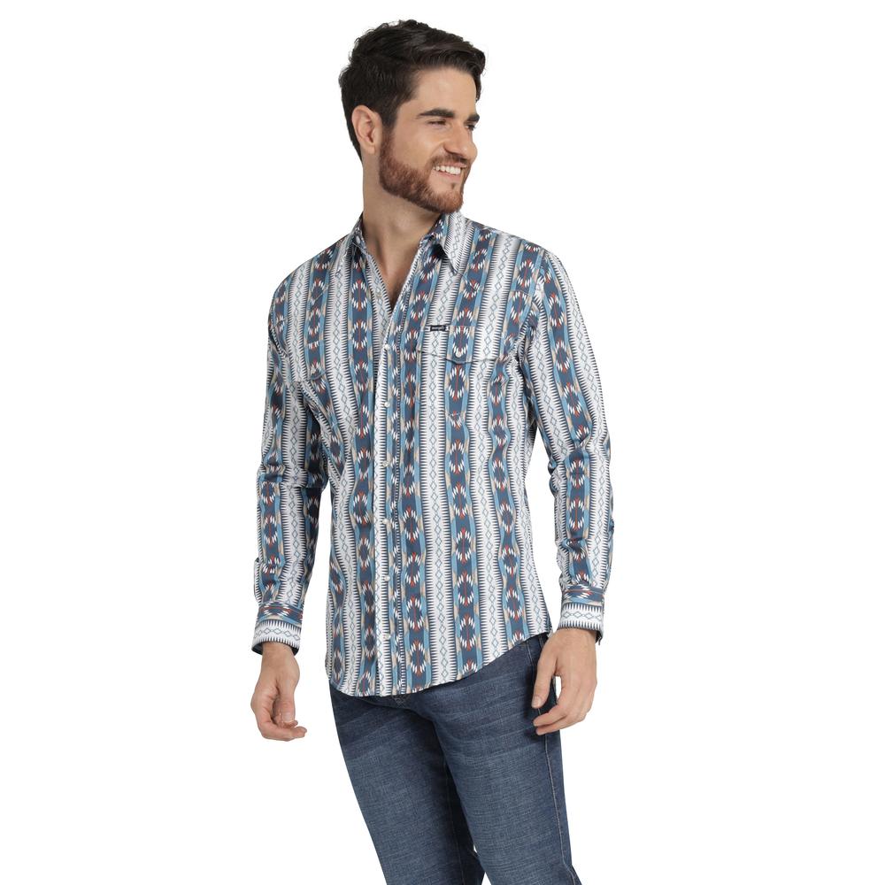 Foto 2 | Camisa Vaquera Hombre Wrangler Regular Fit Manga Larga 369 Azul