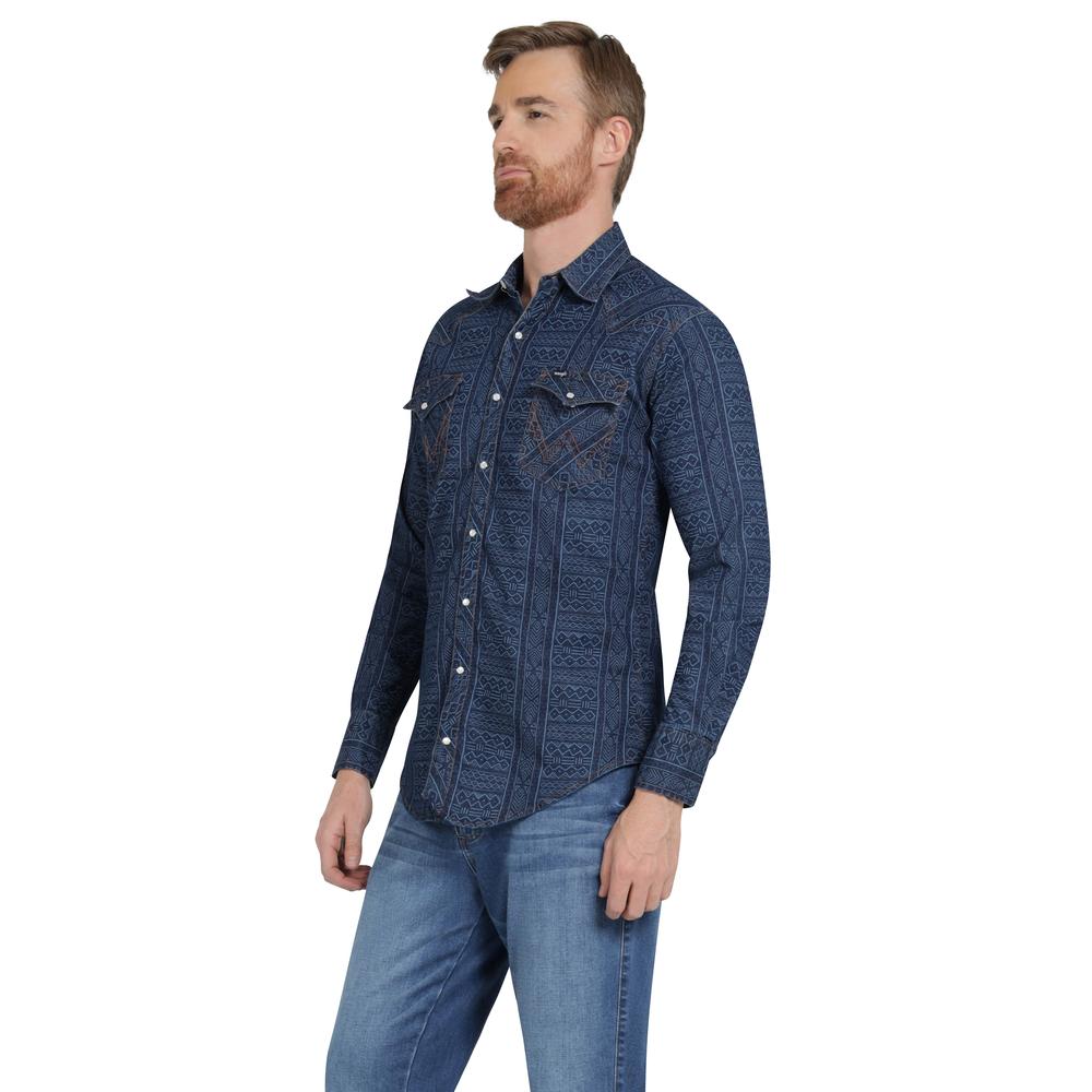 Foto 3 pulgar | Camisa Vaquera Hombre Wrangler Regular Fit Manga Larga 375 Azul