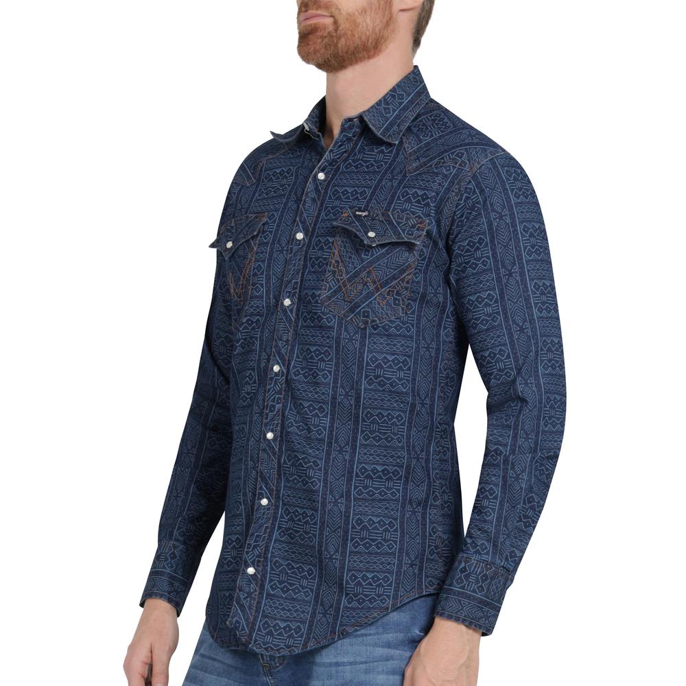 Foto 6 pulgar | Camisa Vaquera Hombre Wrangler Regular Fit Manga Larga 375 Azul