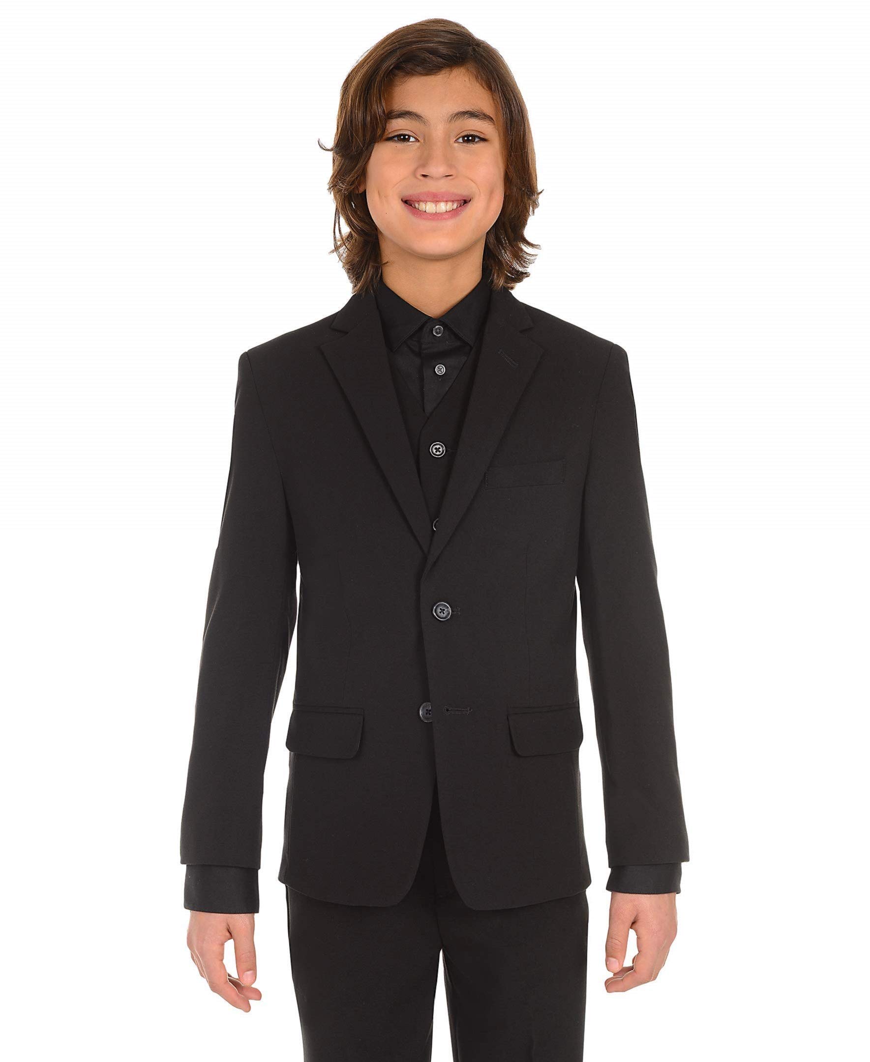 Foto 4 pulgar | Blazer Calvin Klein Big Boys, Bielástico, Negro, Talla 20 - Venta Internacional.