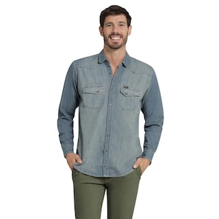 Foto 1 | Camisa Casual Hombre Lee Slim Fit 244 Azul Marino