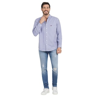 Foto 4 | Camisa Clásica Hombre Lee Regular Fit 141 Azul
