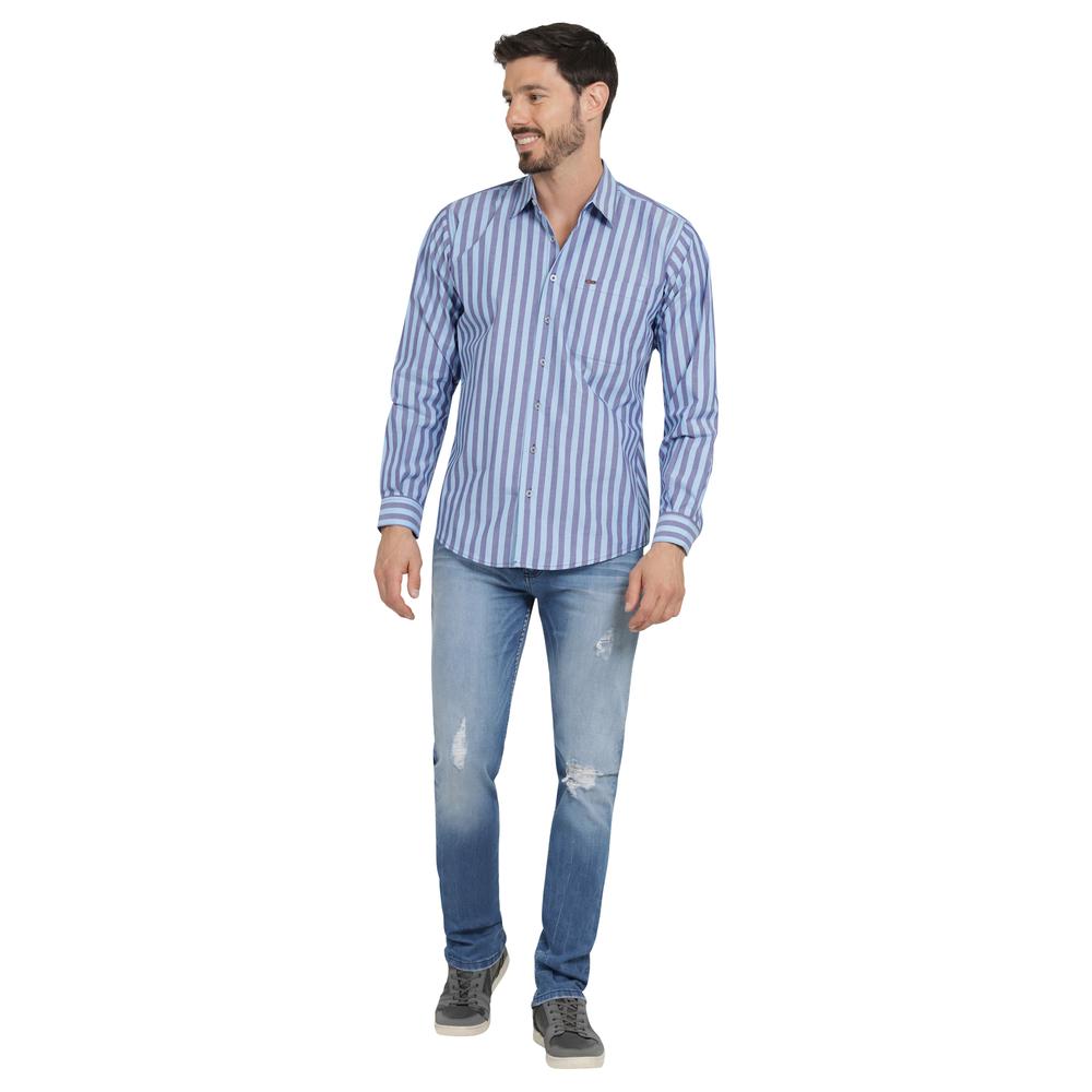 Foto 5 pulgar | Camisa Casual Hombre Lee Slim Fit 259 Azul