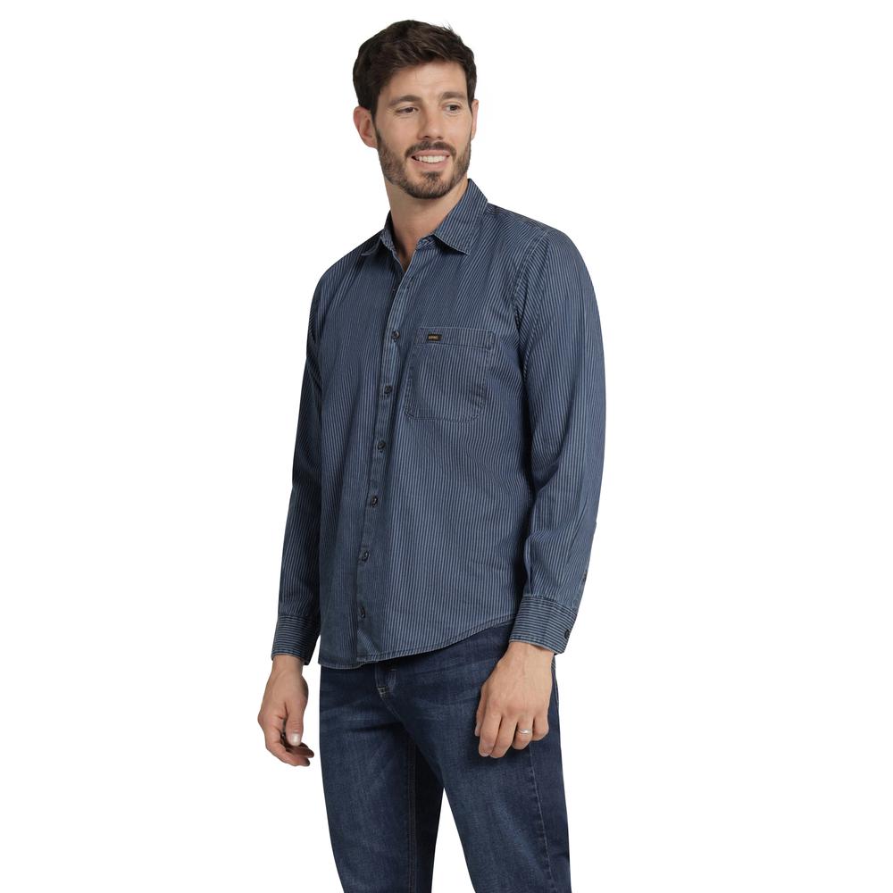 Foto 3 pulgar | Camisa Casual Hombre Lee Slim Fit 253 Azul Marino