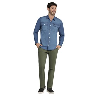 Foto 4 | Camisa Casual Hombre Lee Slim Fit 185 Azul Marino