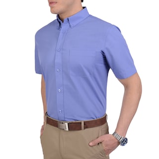 Foto 2 | Camisa Casual Manga Corta Lisa Classic Fit - Azul Francia