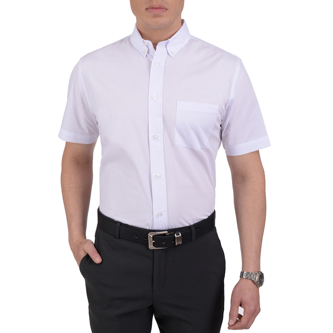 Camisa Casual Manga Corta Lisa Classic Fit