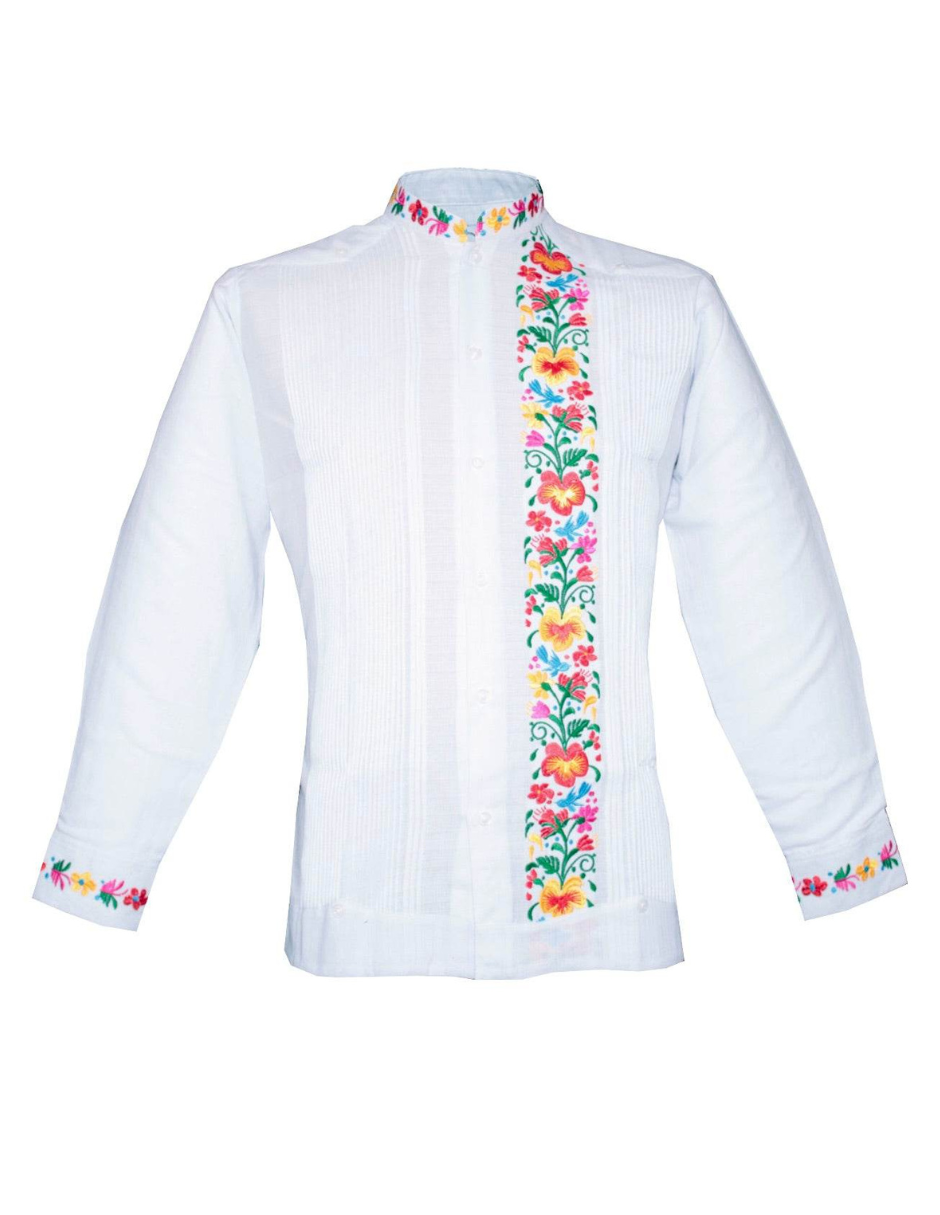 Foto 2 pulgar | Guayabera Teya Artesanal Blanca Manga Larga para Hombre