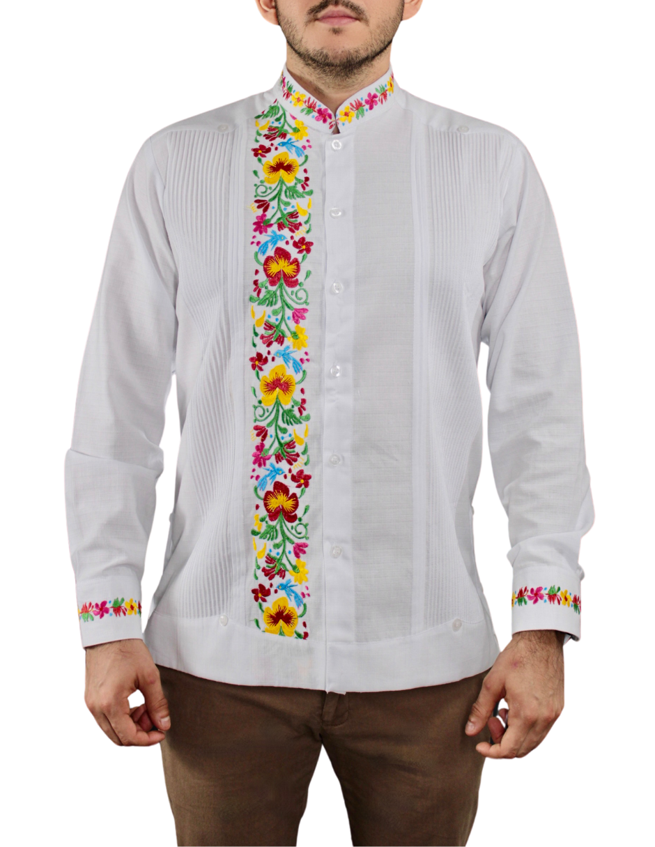 Foto 2 | Guayabera Teya Artesanal Blanca Manga Larga para Hombre