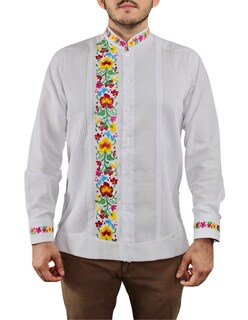 Foto 2 | Guayabera Teya Artesanal Blanca Manga Larga para Hombre