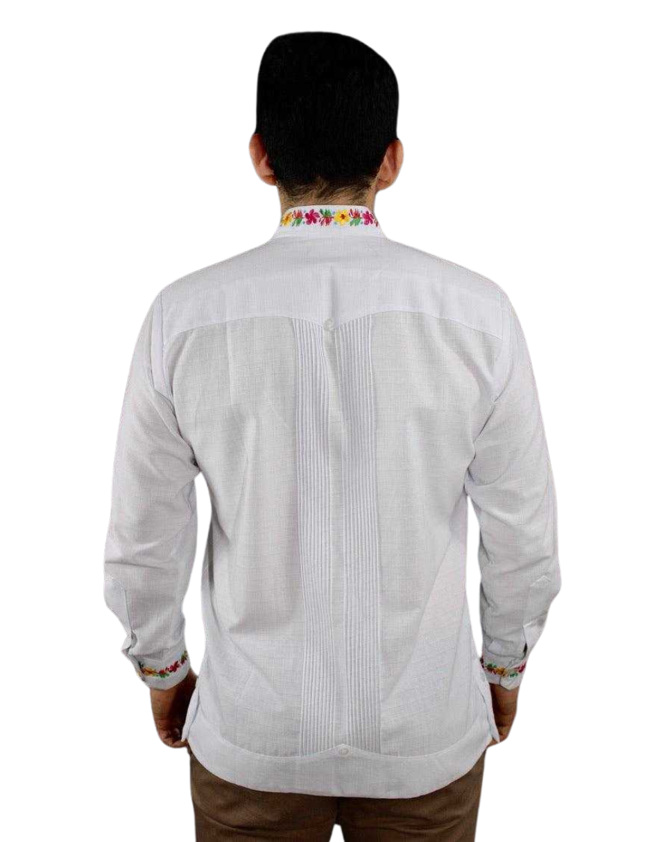 Foto 4 pulgar | Guayabera Teya Artesanal Blanca Manga Larga para Hombre