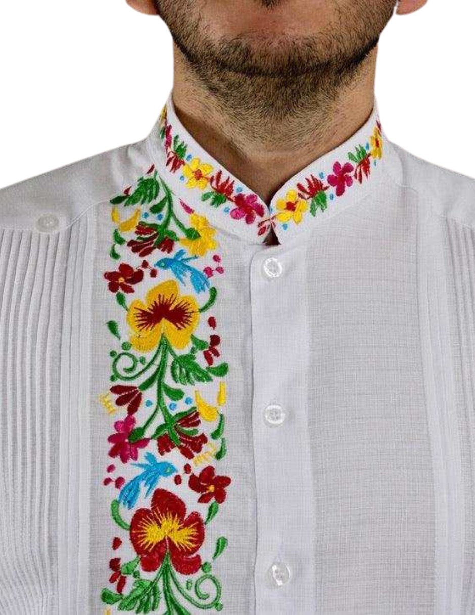 Foto 4 | Guayabera Teya Artesanal Blanca Manga Larga para Hombre