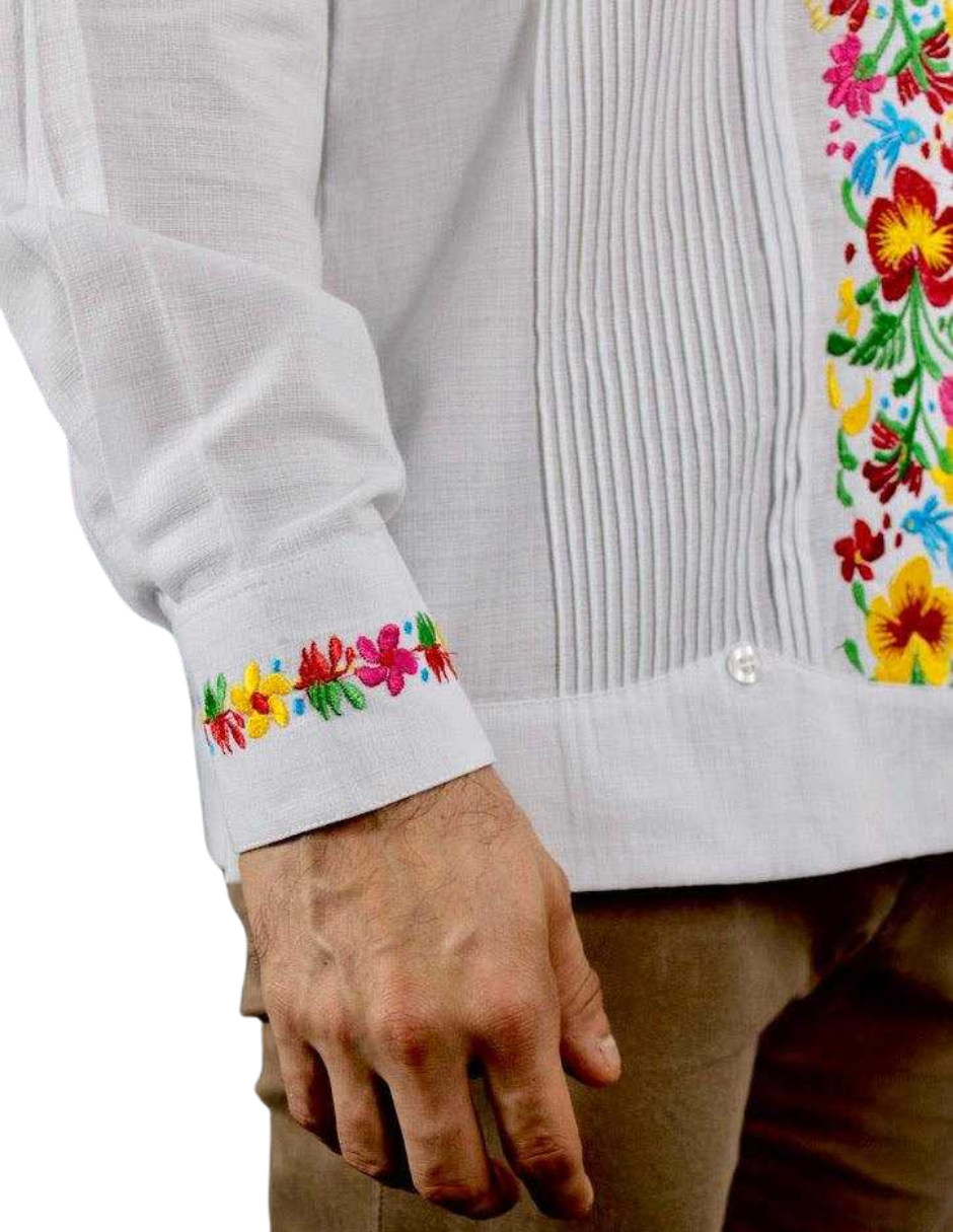 Foto 5 | Guayabera Teya Artesanal Blanca Manga Larga para Hombre