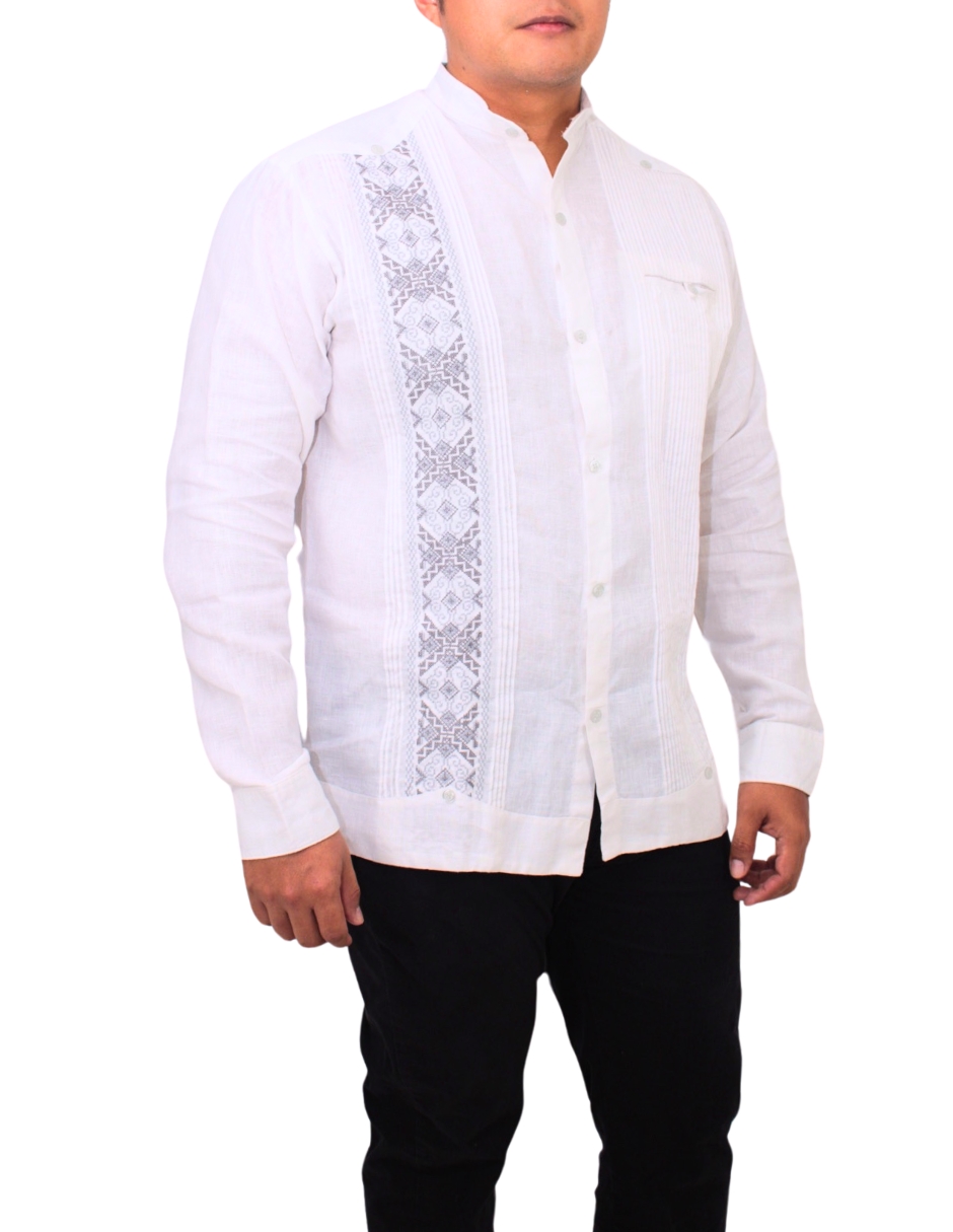 Foto 3 pulgar | Guayabera Teya Artesanal De Lino Manga Larga Para Hombre