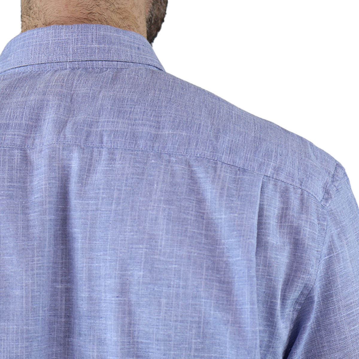 Foto 9 pulgar | Camisa Bordada Tipo Guayabera Marca Rams Cottons Modelo Teya Color Azul Jaspe Look Lino Y Alforzas