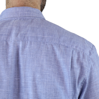 Foto 8 | Camisa Bordada Tipo Guayabera Marca Rams Cottons Modelo Teya Color Azul Jaspe Look Lino Y Alforzas