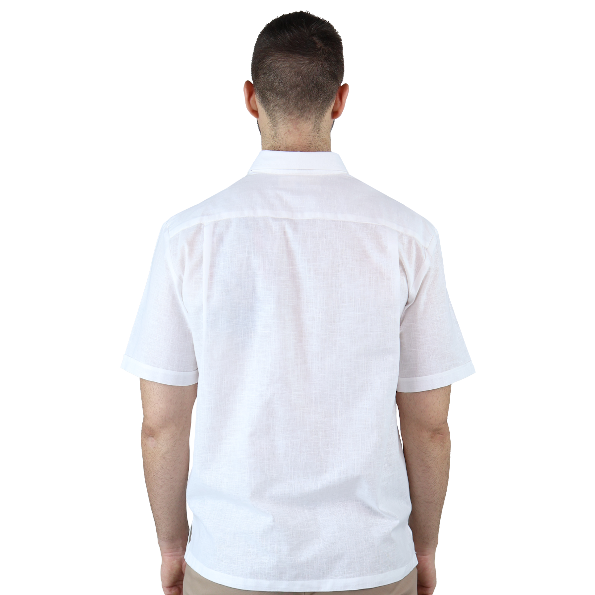 Foto 5 pulgar | Camisa Bordada Tipo Guayabera Marca Rams Cottons Modelo Solé Color Blanco Look Lino Y Alforzas