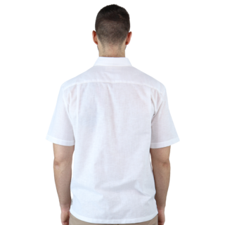 Foto 4 | Camisa Bordada Tipo Guayabera Marca Rams Cottons Modelo Solé Color Blanco Look Lino Y Alforzas