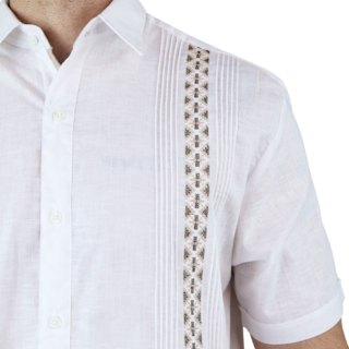 Foto 6 | Camisa Bordada Tipo Guayabera Marca Rams Cottons Modelo Solé Color Blanco Look Lino Y Alforzas