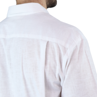 Foto 7 | Camisa Bordada Tipo Guayabera Marca Rams Cottons Modelo Solé Color Blanco Look Lino Y Alforzas