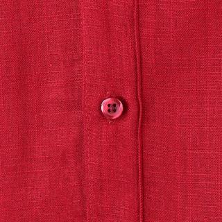 Foto 8 | Camisa Tipo Guayabera Para Hombre Modelo Digan Color Rojo Corte Regular Y Apariencia De Lino