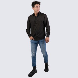 Foto 5 | Camisa Huggo Valentino Manga Larga Tipo Pescador Negra Hvls114-04