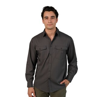 Foto 1 | Camisa Huggo Valentino Manga Larga Tipo Pescador Gris Hvls114-02