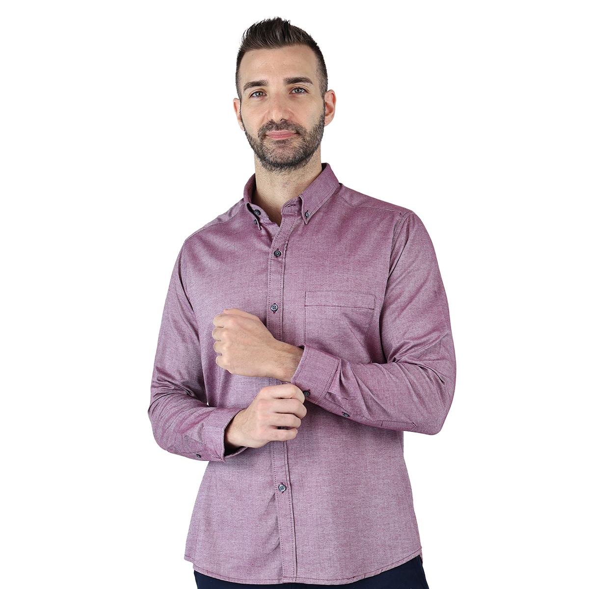 Foto 2 | Camisa Rams Cottons Manga Larga para Hombre