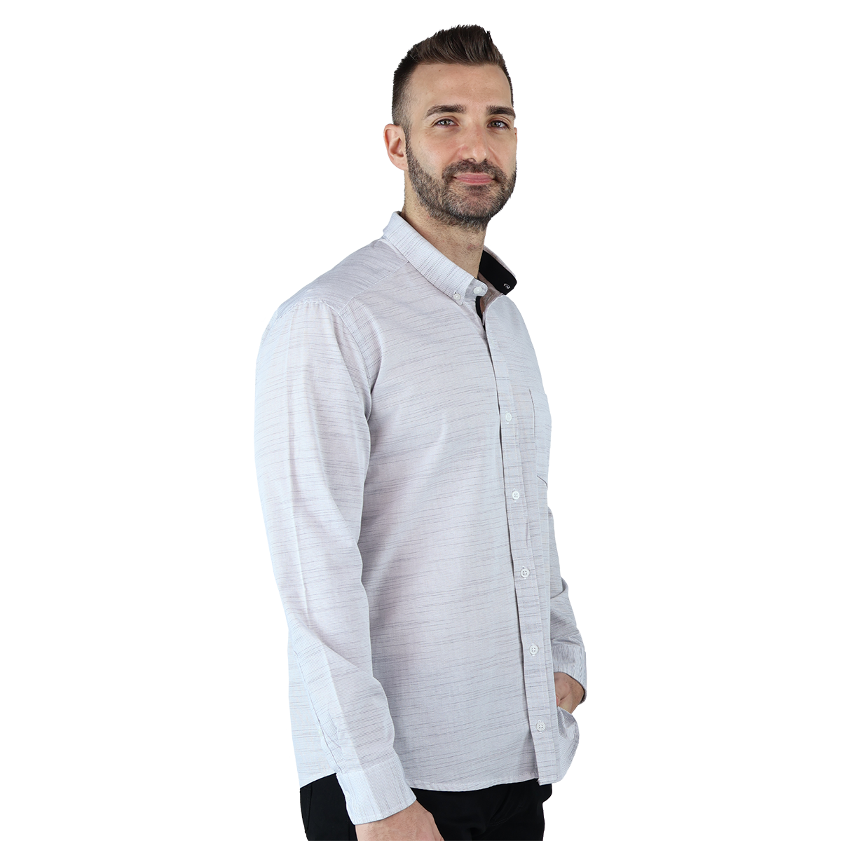 Foto 3 | Camisa Rams Cottons Manga Larga para Hombre