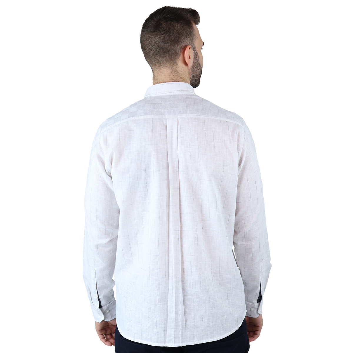 Foto 4 pulgar | Camisa de Manga Larga con Cuello Mao Rams Cottons Blanco para Hombre