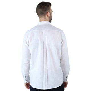 Foto 3 | Camisa de Manga Larga con Cuello Mao Rams Cottons Blanco para Hombre