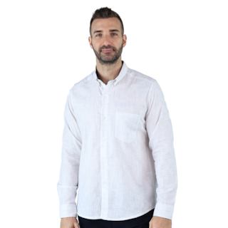 Foto 4 | Camisa de Manga Larga con Cuello Mao Rams Cottons Blanco para Hombre