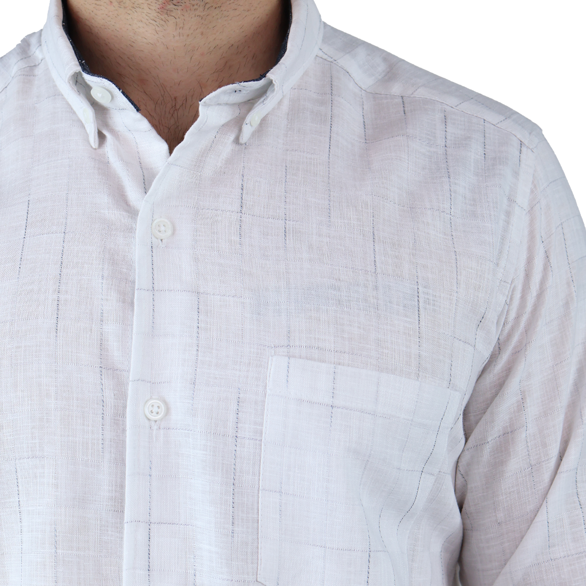 Foto 7 pulgar | Camisa de Manga Larga con Cuello Mao Rams Cottons Blanco para Hombre