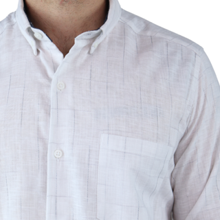 Foto 6 | Camisa de Manga Larga con Cuello Mao Rams Cottons Blanco para Hombre