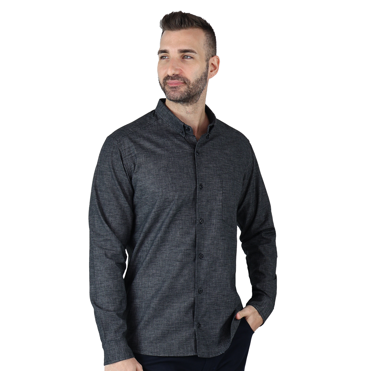 Camisa Rams Cottons Manga Larga para Hombre