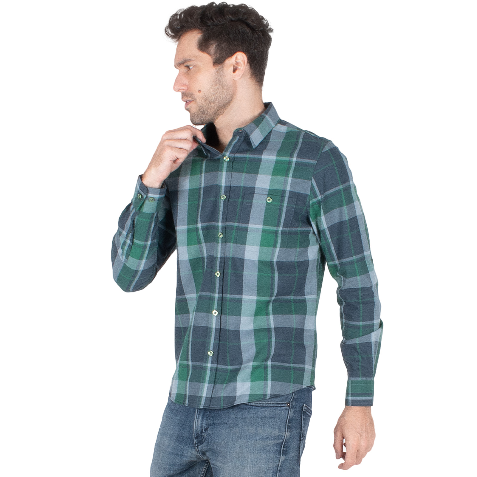 Foto 4 pulgar | Camisa Generra A Cuadros Para Hombre Nueva Temporada
