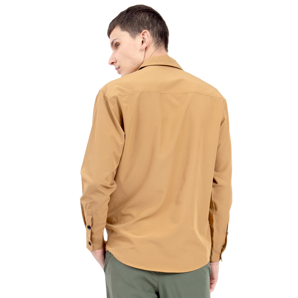 Foto 4 pulgar | Camisa de Nylon con Bolsa y Parche Quarry Camel para Hombre