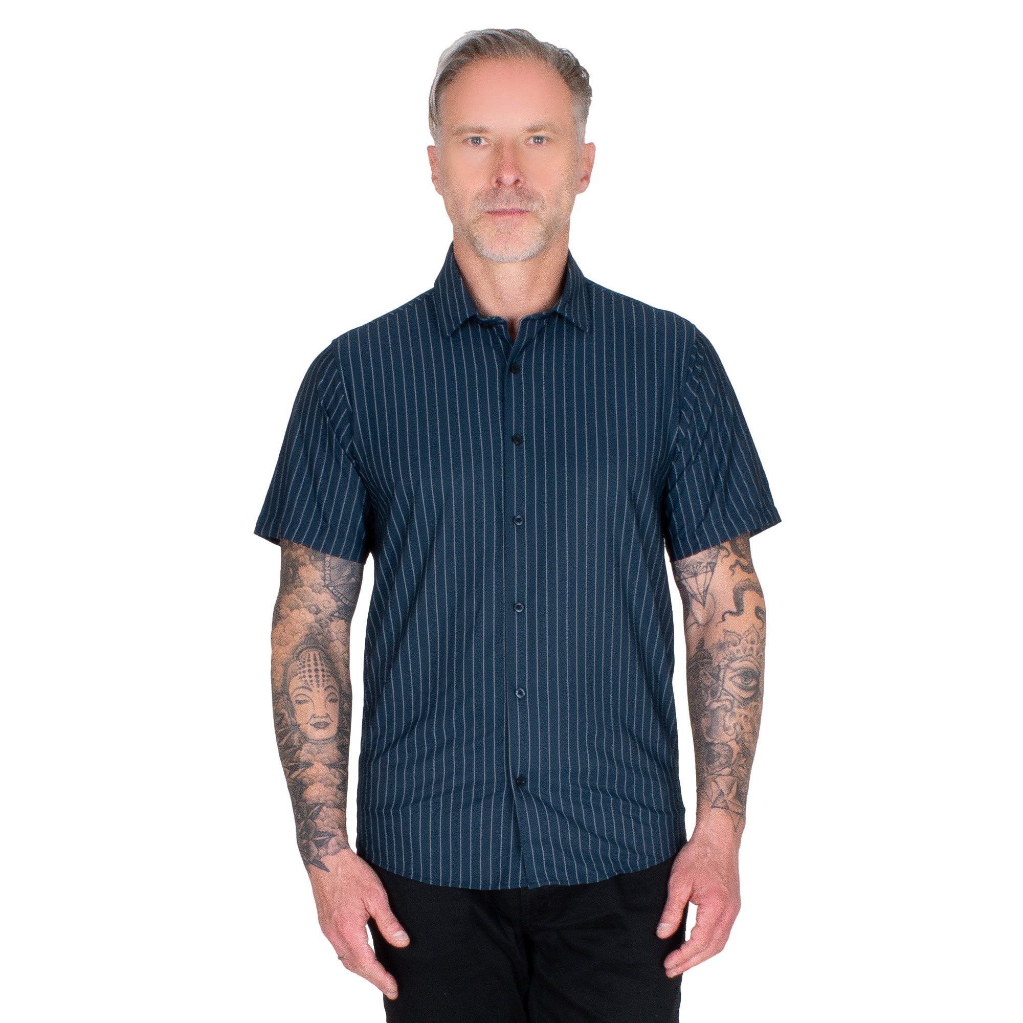 Foto 1 | Generra | Camisa De Rayas Manga Corta Para Hombre