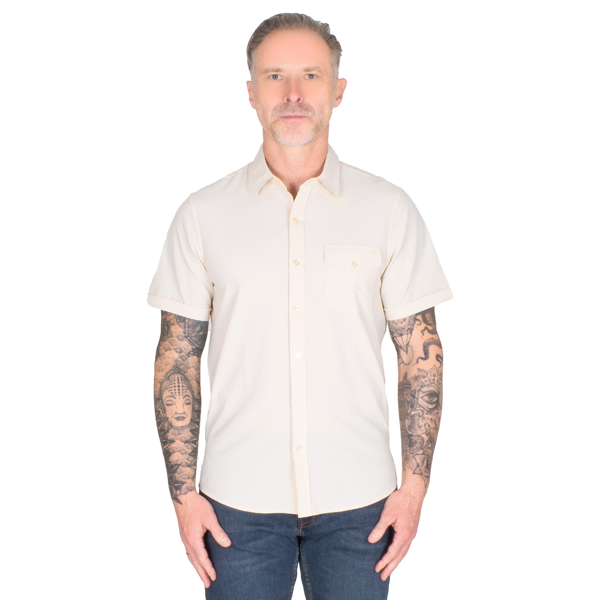 Foto 2 pulgar | Generra | Camisa Casual Manga Corta Para Hombre