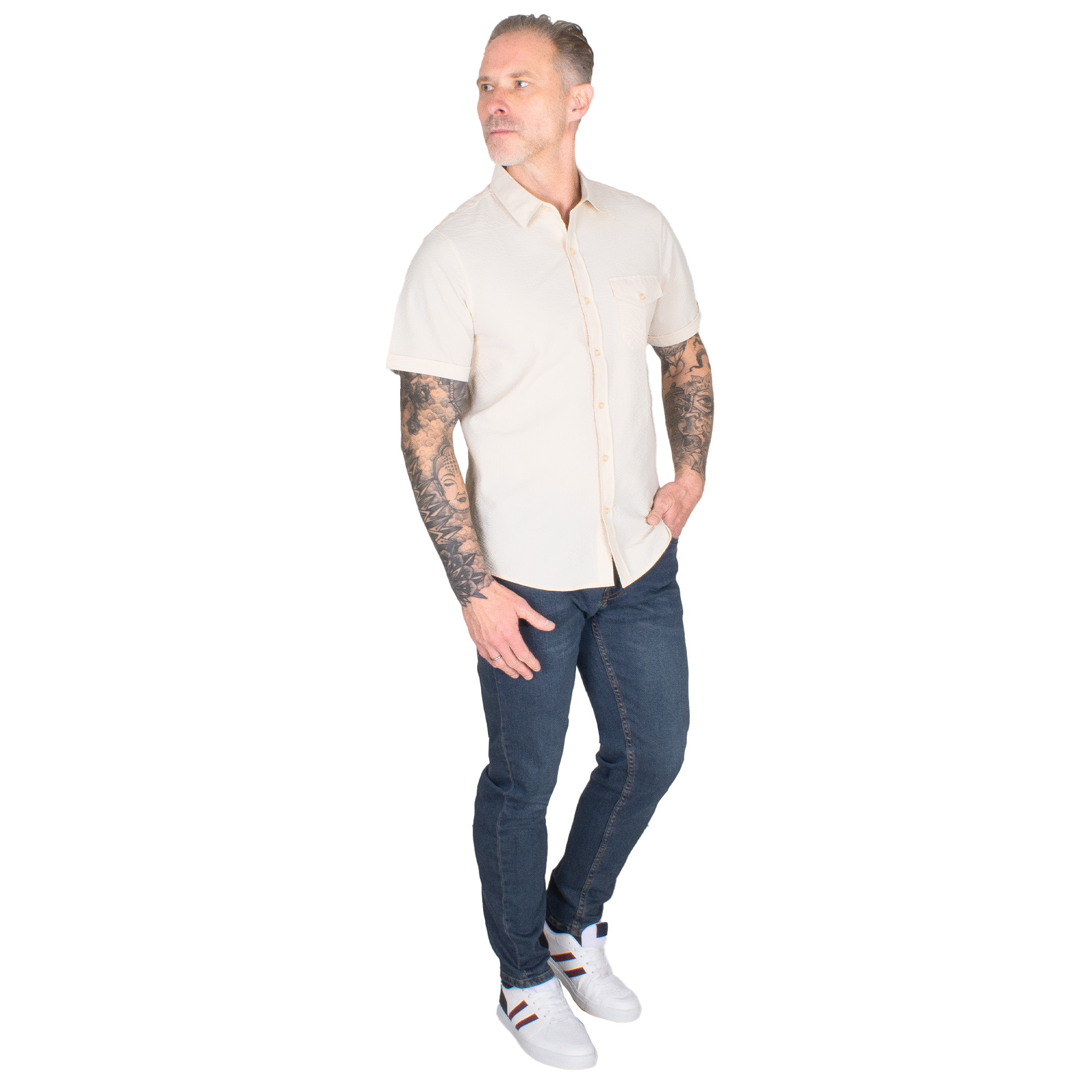 Foto 4 pulgar | Generra | Camisa Casual Manga Corta Para Hombre