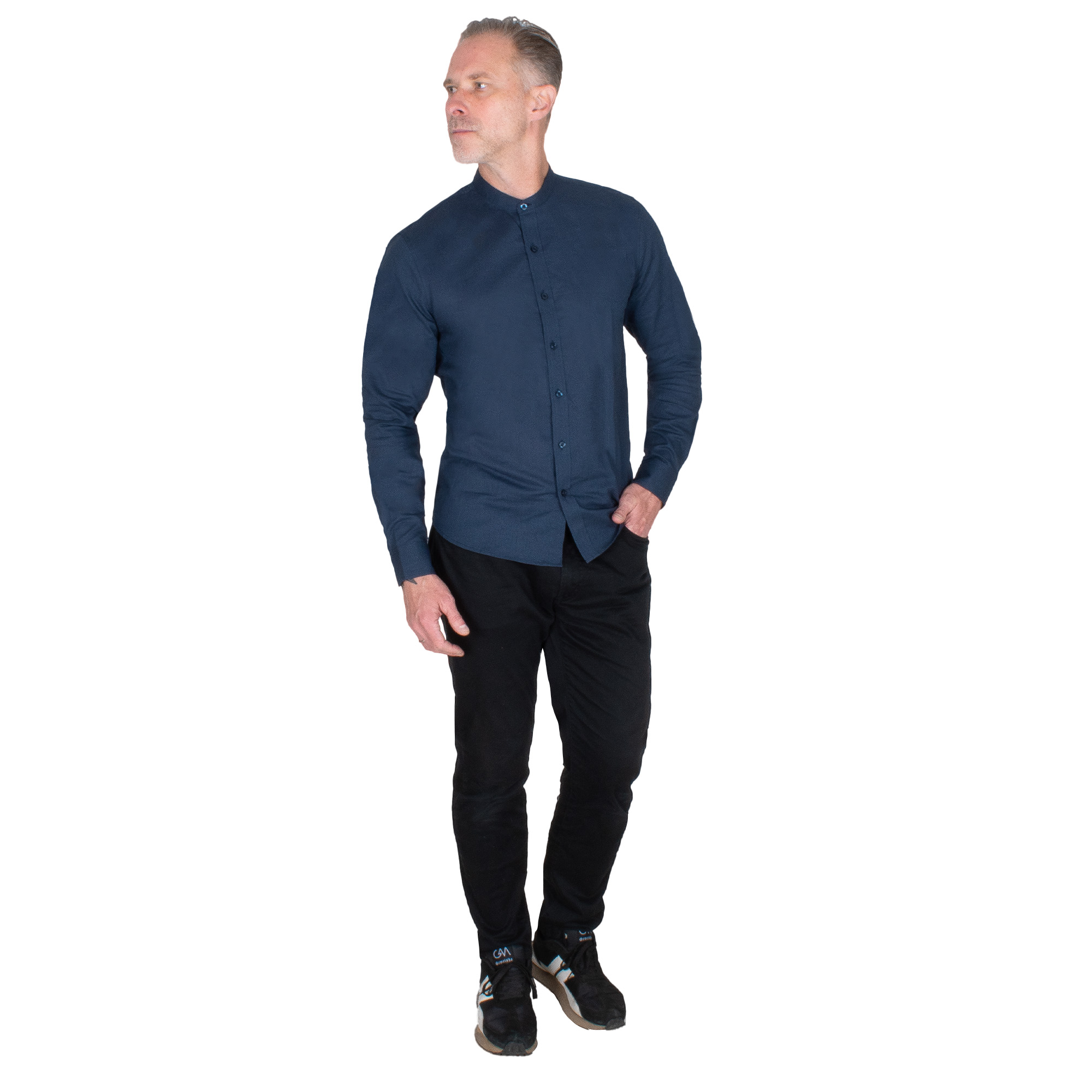 Foto 3 | Generra | Camisa Manga Larga, Cuello Mao Para Hombre