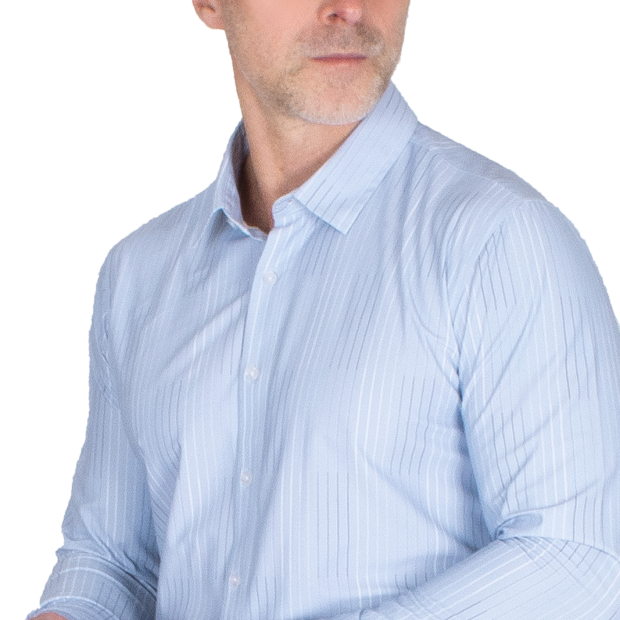 Foto 4 | Generra | Camisa Rayas Finas De Manga Larga Para Hombre