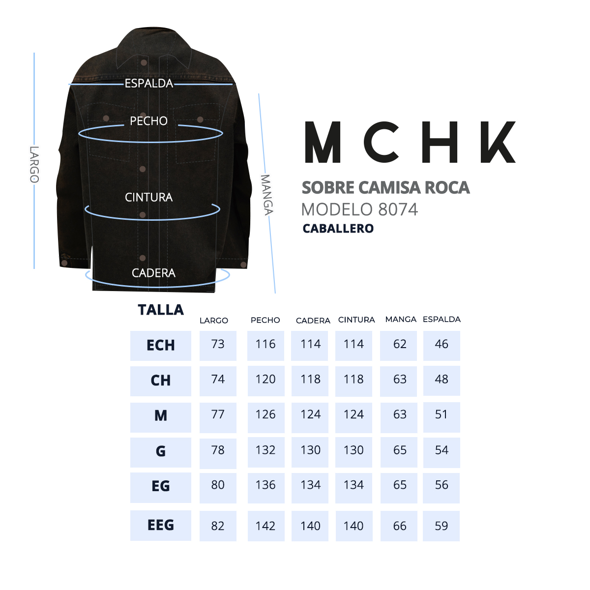 Foto 5 | Sobrecamisa De Mezclilla Mchk. Bolsillos Al Frente, Caballero, Color Roca. Modelo 8074