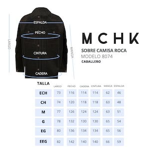 Foto 5 | Sobrecamisa De Mezclilla Mchk. Bolsillos Al Frente, Caballero, Color Roca. Modelo 8074